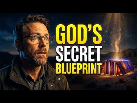 Video poster shows a bespectacled scholar beside a glowing tabernacle, with the words “God’s Secret Blueprint”.