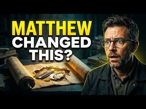 Video poster shows a scholar studying scrolls beside the question “Matthew Changed This?”.