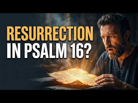 Video poster shows a scholar reading an illuminated book beside the question “Resurrection in Psalm 16?”.